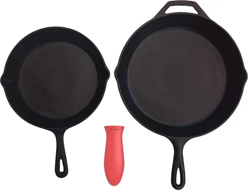 Miniatura 8 de Soportes de silicona para mango caliente, agarraderas (paquete de 5 unidades, rojo mezclado) para sartenes de hierro fundido, sartenes, sartenes