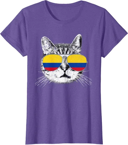 Miniatura 24 de Camisa de bandera de Colombia, orgullo colombiano, gato, hombres, mujeres, niños, camiseta de regalo