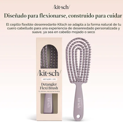 Miniatura 9 de Kitsch Cepillo desenredante para cabello Flexi Flow para mujeres, hombres y niños Cepillos desenredantes para cabello rizado con marco flexible