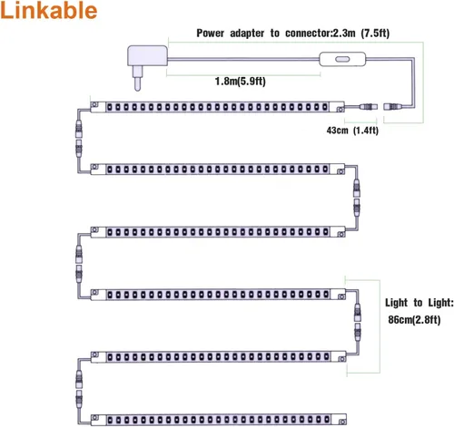 Miniatura 3 de Kit de Tiras de Luz LED Premium: 6 x 12 Barras Conectables + Interruptor Basculante para Iluminación Ambiental Blanca Cálida en Gabinetes, Closets