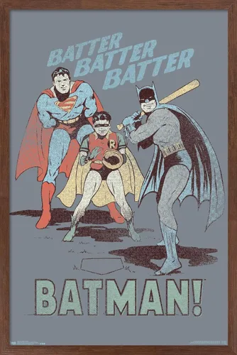 Miniatura 17 de Trends International DC Comics - Póster de Batman - Robin - Superman - Batter Wall Poster, 14.725 x 22.375 pulgadas, versión enmarcada de madera