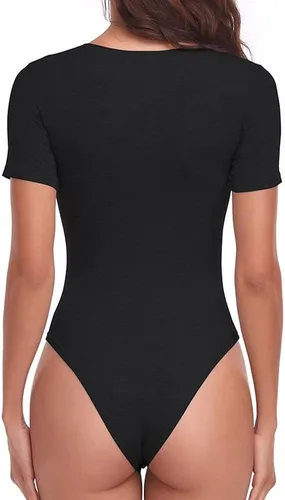 Miniatura 2 de TownCat Women's Round Neck Short Sleeve Bodysuit, Women Sexy Tops Body suit Jumpsuits with Stretchy Clothing
