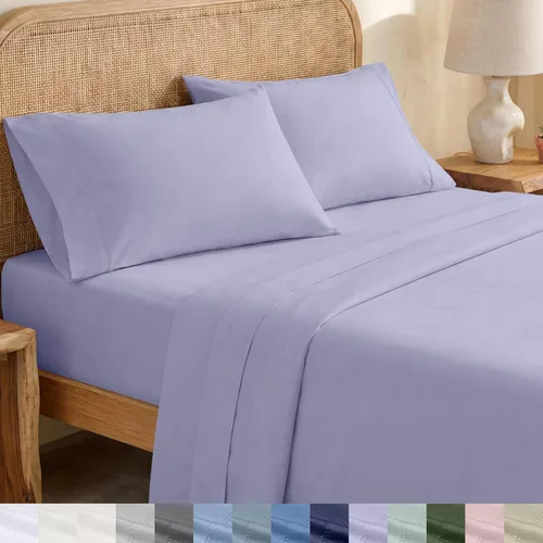 Miniatura 24 de California Design Den Sábanas King con Rayas, 100% Algodón Orgánico Percal, Juego de Sábanas de Bolsillo Profundo King y Fundas de Almohada - Raya