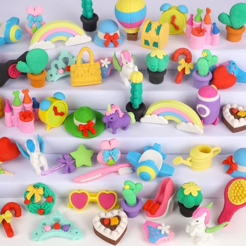 Miniatura 9 de Cllayees 72 borradores de animales para niños, rompecabezas 3D de dinosaurios a granel, mini juguetes de dinosaurio, mascotas de escritorio
