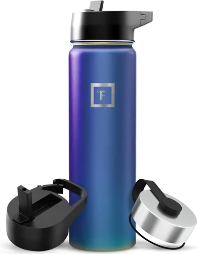 Miniatura 99 de IRON °FLASK Frasco de hidratación para acampar y senderismo con pajilla, botella de agua deportiva de acero inoxidable con aislamiento de boca