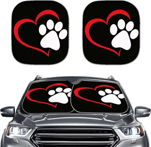 Miniatura 3 de Parasoles para parabrisas de automóvil con estampado de patas de perro, bloquea rayos UV, mantiene tu vehículo fresco, cubierta plegable para auto
