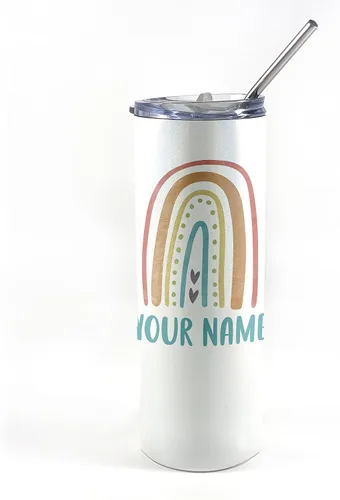 Miniatura 10 de Come On Babe Let's Go Party – Personalizar con nombre – Vaso de viaje de acero inoxidable blanco de 20 onzas con popote – Aislamiento al vacío