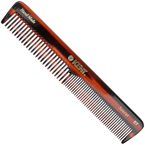 Kent Peine de vestir de doble diente 5T, peine de tocador de dientes finos y anchos para cabello, barba y bigote, peinado grueso y fino para