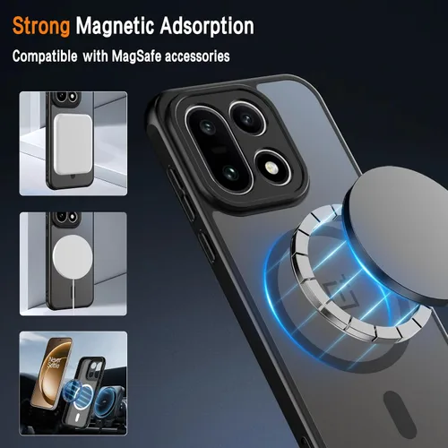 Miniatura 3 de Funda magnética para OnePlus 15 con 2 protectores de pantalla de vidrio templado, [compatible con MagSafe] a prueba de golpes, delgada funda