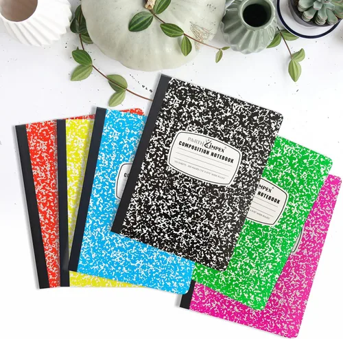 Miniatura 3 de PARTH iMPEX Paquete de 12 cuadernos de composición a granel con rayas anchas, 200 páginas (100 hojas), 9-3/4 x 7-1/2, cuadernos de tapa dura