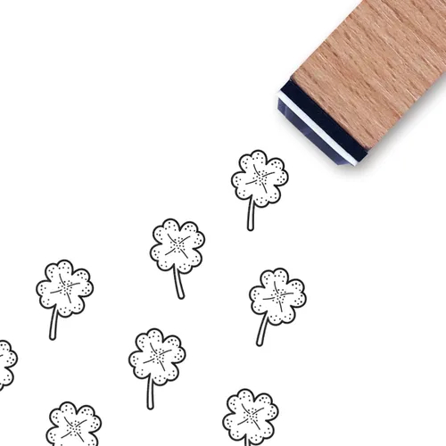 Sello de goma de trébol de cuatro hojas, mini sello pequeño de 3/5 pulgadas para álbumes de recortes, planificación de tarjetas