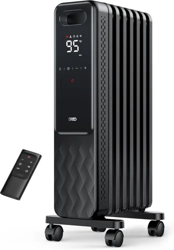 DREO Radiador lleno de aceite, calentadores radiantes eléctricos para uso en interiores, habitación grande con control remoto, bloqueo infantil, 4