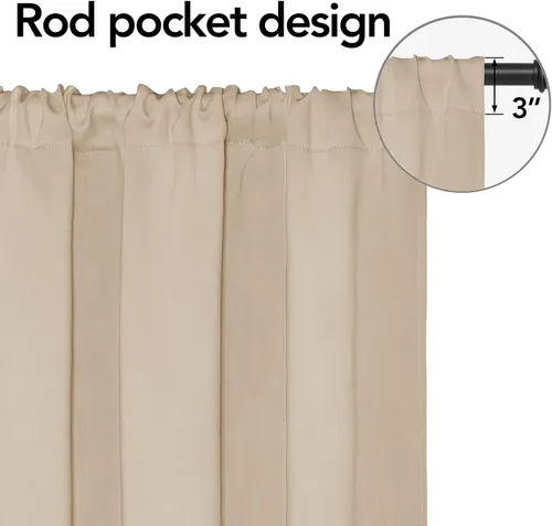 Miniatura 2 de Easy-Going - Cortinas opacas con bolsillo para varilla para el dormitorio, cortinas para ventanas que oscurecen la habitación o la sala de estar