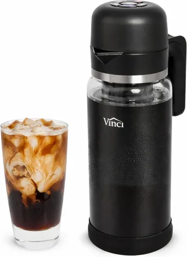 Miniatura 11 de VINCI Express Cold Brew, cafetera eléctrica en frío en 10 minutos, jarra de vidrio, 3 ajustes de fuerza de preparación y ciclo de limpieza, fácil