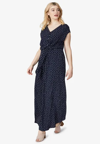 Miniatura 4 de Ellos Vestido largo con lazo frontal en talla grande para mujer