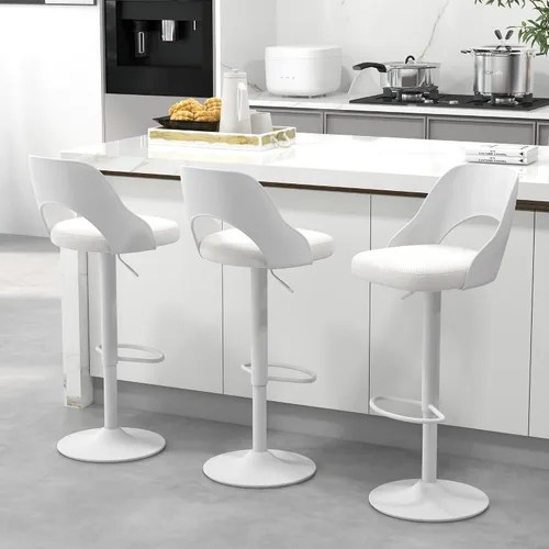 Miniatura 13 de civama Juego de 2 taburetes de bar para encimera de cocina, altura del asiento ajustable de 25 a 33 pulgadas, sillas de isla giratorias tapizadas