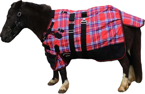Miniatura 5 de Manta de invierno de 36 "1200D en miniatura de burro de destete poni caballo potro rojo blanco azul 51972B