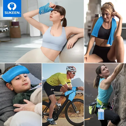Miniatura 9 de Sukeen Toalla de enfriamiento (40 x 12 pulgadas), toalla de hielo suave y transpirable, toalla de microfibra para yoga, deporte, correr, gimnasio