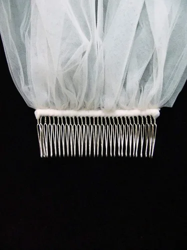 Miniatura 4 de SAMKY 2T 2 Tier Pencil Edge Scattered Rhinestone Bridal Wedding Veil