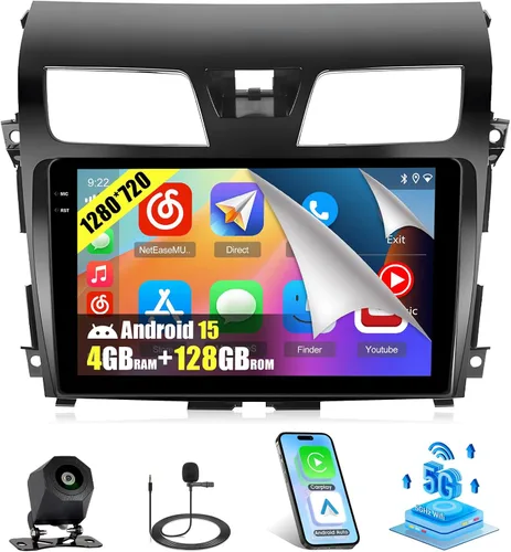 Miniatura 9 de Roinvou Radio 2+64G para Nissan Altima 2013 2014 2015, pantalla táctil de 10.1 pulgadas para estéreo de coche Altima con Carplay /WiFi de 5