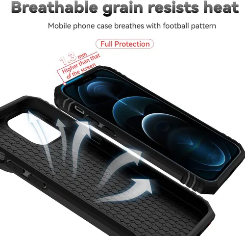 Miniatura 8 de Funda para iPhone 12 / iPhone 12 Pro con cubierta para lente de cámara, protector de pantalla HD, protección contra caídas de grado militar, soporte