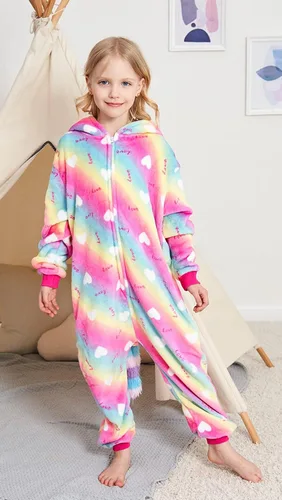 Miniatura 17 de Pijama de unicornio unisex para niños, enteritos para disfraz, Halloween