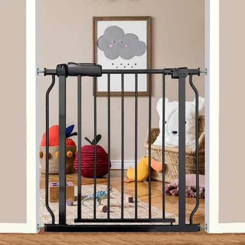 Miniatura 16 de Puerta de bebé para escaleras y puertas, puertas para perros de 29 a 34 pulgadas para la casa, puerta para mascotas de interior montada a presión