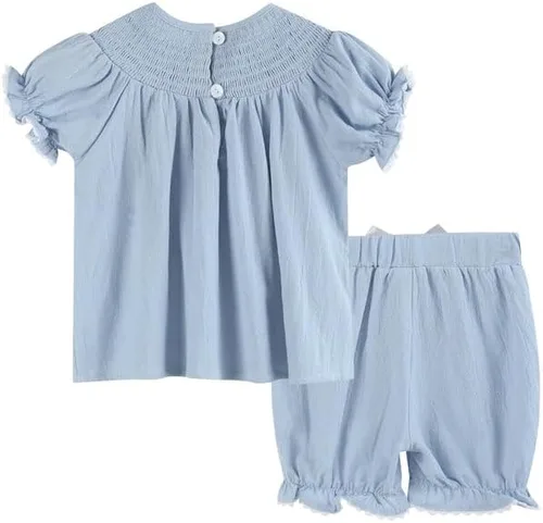 Miniatura 2 de Lil cactus Conjunto de 2 piezas de vestido de obispo fruncido de Navidad para bebés y niñas pequeñas