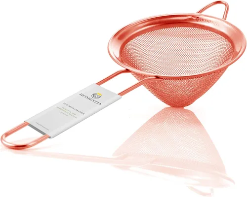Miniatura 14 de Homestia - Colador de acero inoxidable de malla fina para colar té, colador de té de 3 pulgadas. Plateado