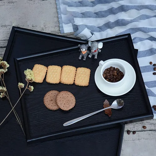 Miniatura 2 de Bandeja extra grande de madera maciza de 16 x 11 pulgadas para servir té, mesa de café, aperitivos, comidas, plato de servir, cocina, fiesta, bar