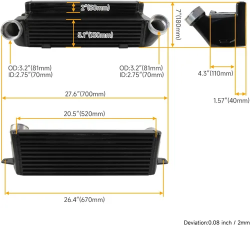 Miniatura 2 de Intercooler de rendimiento de ajuste para BMW 05-13 325d/330d/335d E90 E92 E93 Diesel