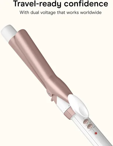 Miniatura 6 de Conair Rizador de cerámica doble de 1 pulgada, barril de 1 pulgada que crea rizos clásicos, rizador de pelo para uso en cabello corto, mediano