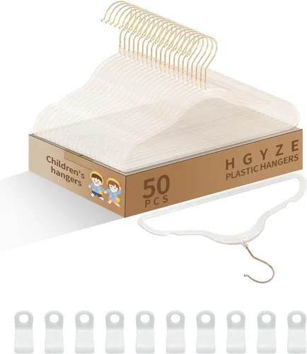 Miniatura 14 de Perchas HGYZE para bebé para armario, colgador antideslizante de 11"-14" ajustable para ropa de bebé para guardería, colgador de plástico para niños
