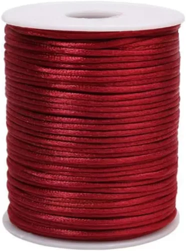 Miniatura 46 de 2.0mm Hilo de Cordón de Seda de Nylon para Cuentas de Macramé, Pulseras, Nudos Chinos, Collares, Joyería 109 Yardas (Verde Oscuro)