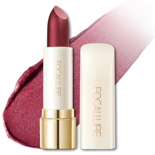 FOCALLURE Lápiz labial brillante hidratante, acabado brillante de perlas, bálsamo labial teñido hidratante con textura cremosa, tinte labial de RD02
