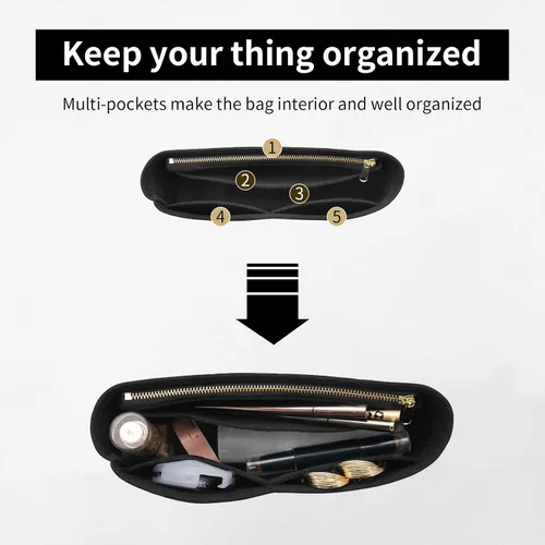 Miniatura 6 de Organizador de fieltro con cierre de cremallera, bolsa de hombro GG Marmont Matelasse, organizador de bolso de mano para mujer, bolsa