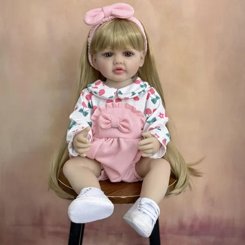 Miniatura 26 de 20 pulgadas dormido bebé Reborn 3D pintura piel con venas visibles cuerpo muñeca de tela, vinilo suave juguete de niña recién nacida como un Muñeca