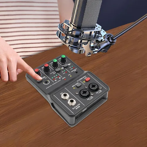 Miniatura 2 de Mezclador de audio profesional de 2 canales, mezclador digital de audio, placa de sonido profesional, amplificador de estudio en vivo USB