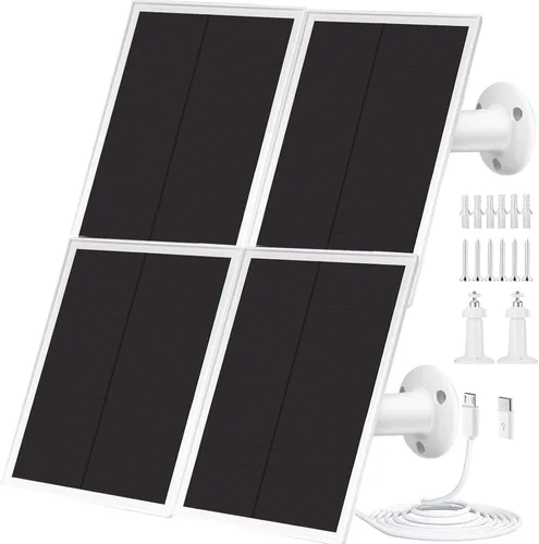 Miniatura 8 de Paquete de 2 paneles solares para cámara de seguridad con anillo, cargador de panel solar USB de 5 V de alta calidad IP65 impermeable, compatible