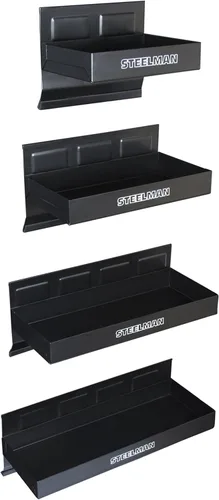 Bandejas de almacenamiento de herramientas magnéticas sin marcar de Steelman para cajas de herramientas rodantes, acero duradero, juego de 4 piezas