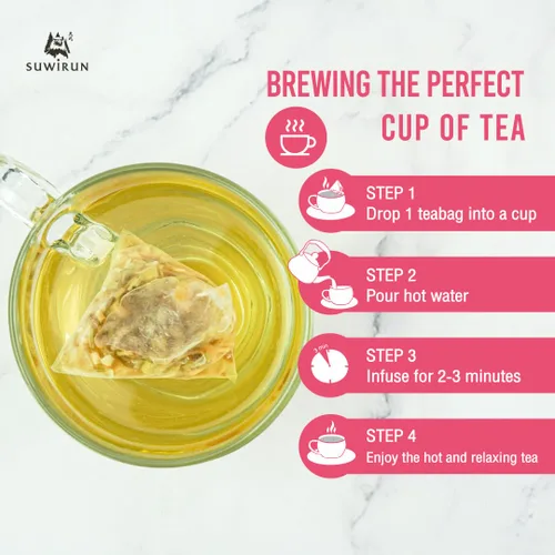 Miniatura 8 de Suwirun Té orgánico de citronela, 25 bolsas, producto de Tailandia, té de hierbas cítrico y refrescante, sin cafeína, sin calorías, alivia