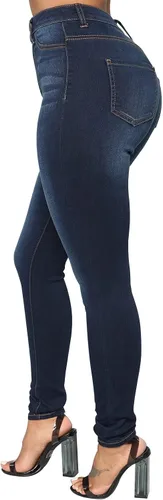 Miniatura 61 de KUNMI - Pantalones de mezclilla clásicos de cintura alta para mujer, elásticos, con efecto de levantamiento de glúteos, ajustados