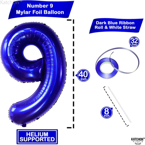Miniatura 643 de KatchOn, Globo grande azul número 2 de 40 pulgadas Decoraciones de cumpleaños de Baby Shark para niño de 2 años Globo azul número 2 Globo