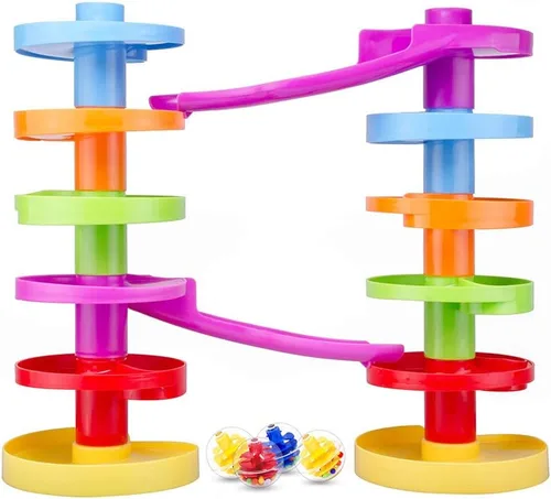 Juguete educativo de gota de bola con puente, juego avanzado de rampa de bola en espiral para niños pequeños