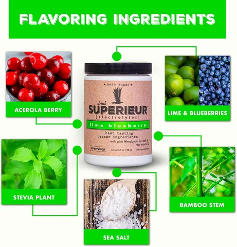 Miniatura 3 de Superieur Paquetes de polvo de electrolitos – Polvo de hidratación de electrolitos veganos con minerales marinos – Apto para dieta cetogénica, sin