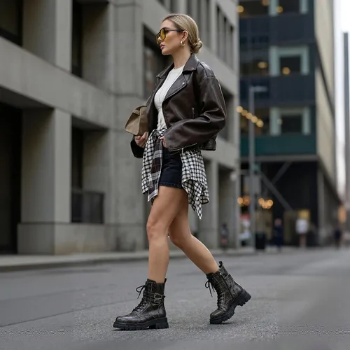 Miniatura 8 de Botas de combate para mujer, botas rave para mujer, botas de motocicleta de moda, con hebilla, góticas, tacón grueso