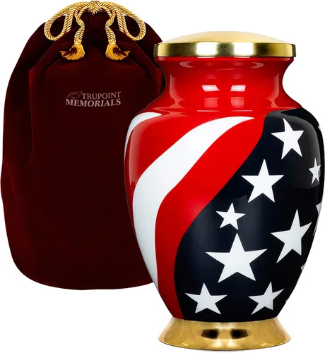 Miniatura 17 de Trupoint Memorials Urnas de cremación para cenizas humanas, urna de entierro decorativa militar y patriótica para veteranos hombres y mujeres