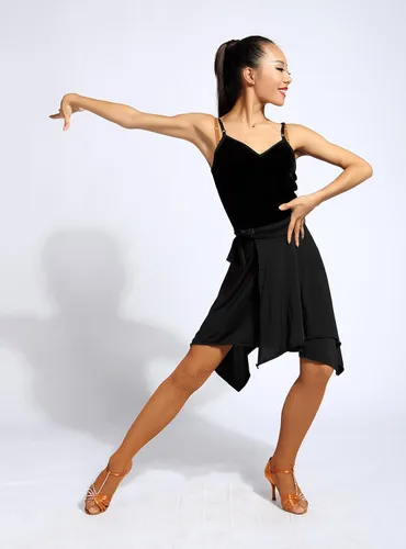 Miniatura 6 de G2016 latin ballroom dance professional irregular swing skirt (apron style)