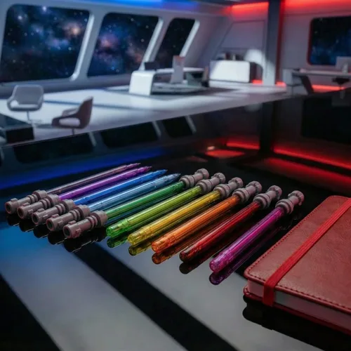 Miniatura 2 de IQ LEGO - Bolígrafo de gel con sable de luz de Star Wars, paquete de 10 (53116), arcoíris de 10 colores, bolígrafos recargables para adolescentes