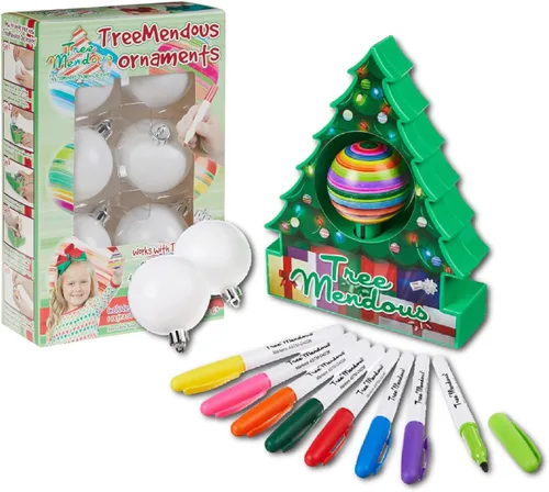 Treemendous - Juego de decoración de adornos para árbol de Navidad y paquete de 6 adornos combinados - Actividad de artesanías y manualidades